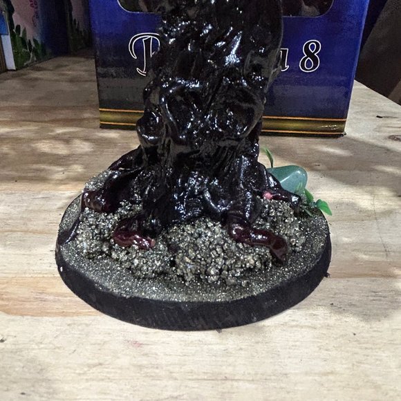 Bonsai Tree Stones Large  Multicolor Stone Tree w/Pyrite on Wood Base - Picture 3 of 12